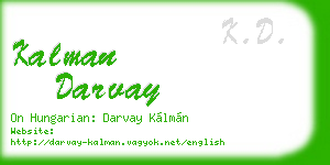 kalman darvay business card